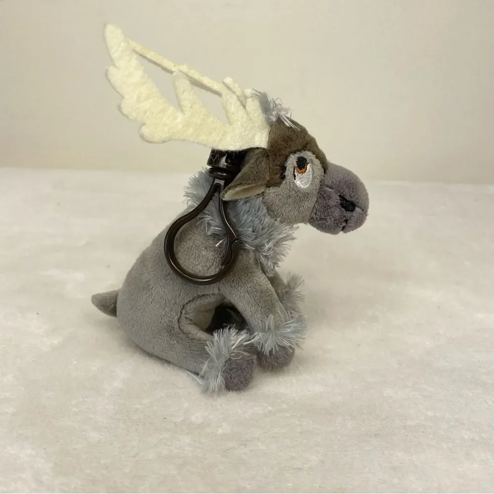 Ty Sparkle Disney Frozen Sven Reindeer Beanie Baby Keyclip New Heart Tag Gray - Picture 3 of 9
